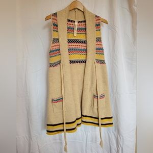 Wool Boho long sweater vest